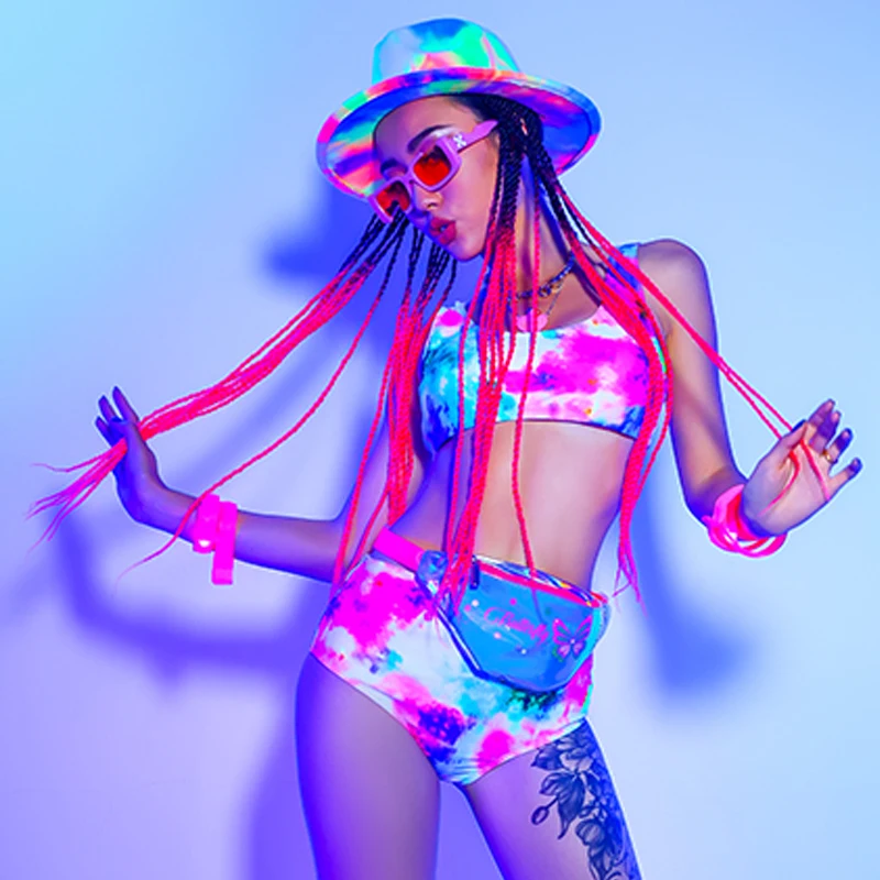 Jazz Costume Women Multi-Color Bikini Sexy Nightclub Rave Gogo Dancer Outfits Performance Stage Wear Pole Dance Clothing BL6390
Jazz Costume Women Multi-Color Bikini Sexy Nightclub Rave Gogo Dancer Outfits Performance Stage Wear Pole Dance Clothing BL6390