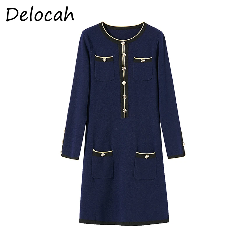 Delocah Women Summer Fashion Designer Party Knitting Midi Dress Long Sleeve Pockets Solid Color Printed adies A-Line Dresses
Delocah Women Summer Fashion Designer Party Knitting Midi Dress Long Sleeve Pockets Solid Color Printed adies A-Line Dresses