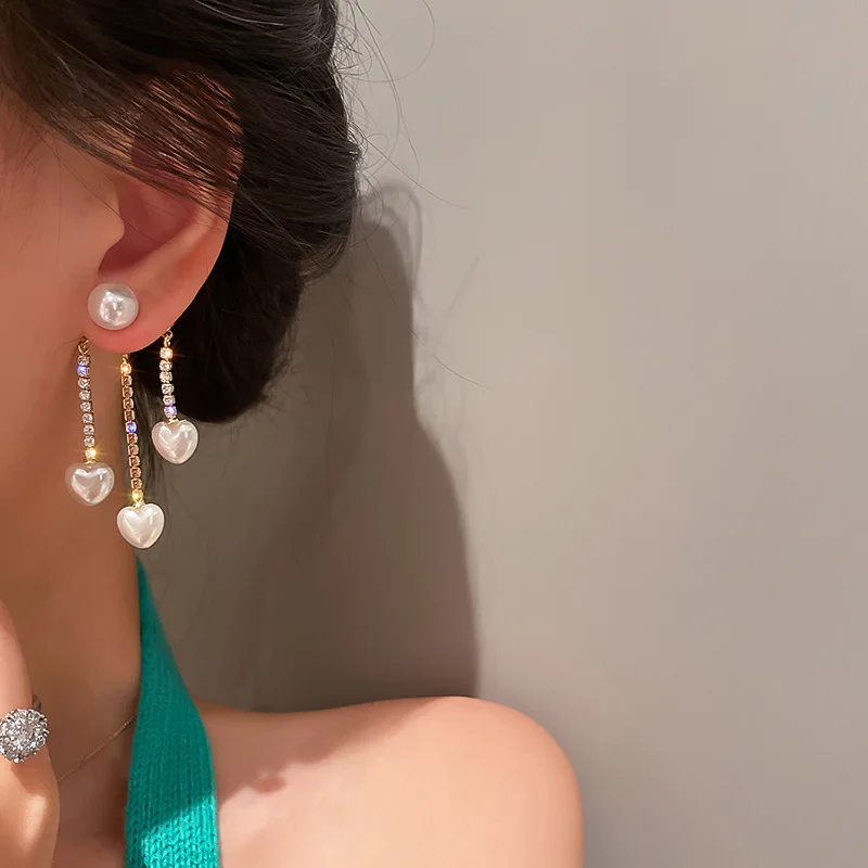 MENGJIQIAO Korean Elegant Pearl Heart After Hanging Drop Earrings For Women Ladies Fashion Rhinestone Tassel Pendientes Jewelry
MENGJIQIAO Korean Elegant Pearl Heart After Hanging Drop Earrings For Women Ladies Fashion Rhinestone Tassel Pendientes Jewelry