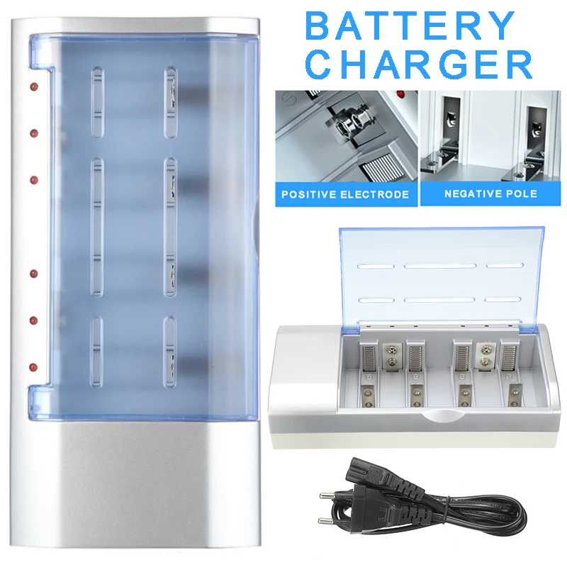 Universal Battery Charger AC 100-240V for AA AAA C D 9V Ni-MH Ni-CD Rechargeable Batteries Durable Charging Adapter EU Plug
Universal Battery Charger AC 100-240V for AA AAA C D 9V Ni-MH Ni-CD Rechargeable Batteries Durable Charging Adapter EU Plug