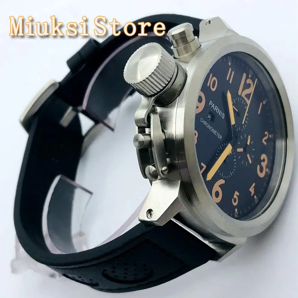 Parnis 50mm Men's Top Luxury Quartz Watch Black Dial Luminous Leather Strap Waterproof Men's Full Chronograph Watch
Parnis 50mm Men's Top Luxury Quartz Watch Black Dial Luminous Leather Strap Waterproof Men's Full Chronograph Watch