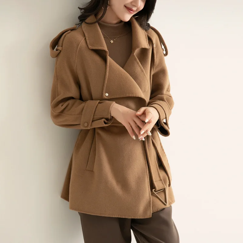 French Simple Solid Color Fashion Popular Double-sided Wool Windbreaker Think Short Casual Cashmere Blend Coat Office Women
French Simple Solid Color Fashion Popular Double-sided Wool Windbreaker Think Short Casual Cashmere Blend Coat Office Women
