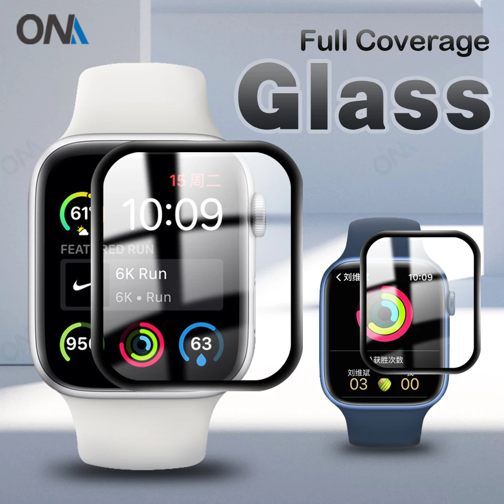 Полное покрытие закаленное стекло для Apple Watch Series 7 41 мм 45 мм 9H защита экрана Аксессуары для iWatch Series 7 Smartwatch
Полное покрытие закаленное стекло для Apple Watch Series 7 41 мм 45 мм 9H защита экрана Аксессуары для iWatch Series 7 Smartwatch