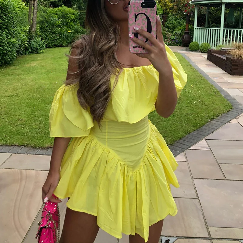 Yellow Wrap Sleeveless Dress Mini Summer Ruffles Casual A Line Women Off Shoulder Sexy Party Backless Dresses White
Yellow Wrap Sleeveless Dress Mini Summer Ruffles Casual A Line Women Off Shoulder Sexy Party Backless Dresses White