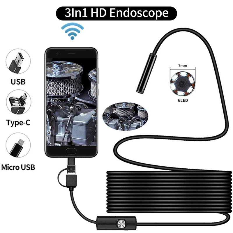 QZT Micro USB Endoscope Camera WIFI Borescope Inspection Camera Waterproof WIFI Mini Endoscope Camera For IPhone Android Phone
QZT Micro USB Endoscope Camera WIFI Borescope Inspection Camera Waterproof WIFI Mini Endoscope Camera For IPhone Android Phone