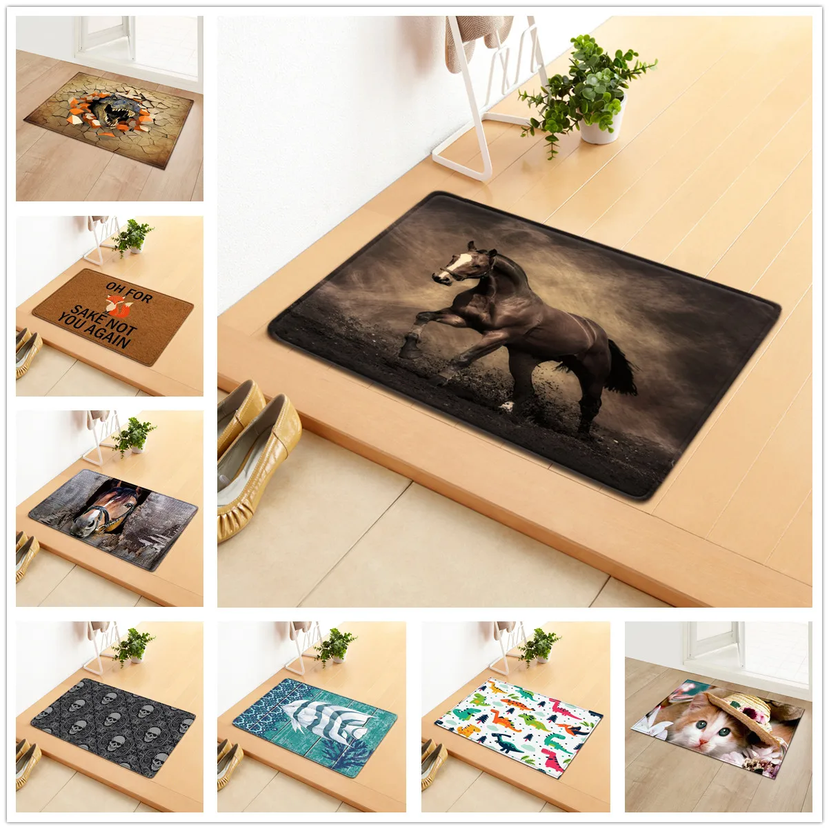 Dinosaur Horse 3D Carpet Indoor Entrance Doormat Floor Mat Anti-slip Absorbent Kitchen Rugs Bathroom Toilet Mat Home Decorative
Dinosaur Horse 3D Carpet Indoor Entrance Doormat Floor Mat Anti-slip Absorbent Kitchen Rugs Bathroom Toilet Mat Home Decorative