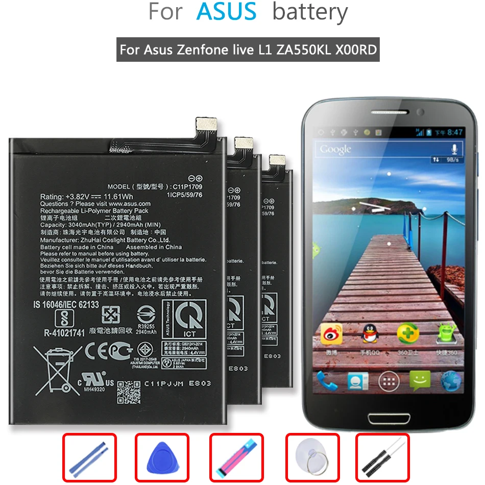 C11P1709 3040mAh Li-ion Polymer Battery For Asus Zenfone Live L1 ZA550KL X00RD Bateria
C11P1709 3040mAh Li-ion Polymer Battery For Asus Zenfone Live L1 ZA550KL X00RD Bateria