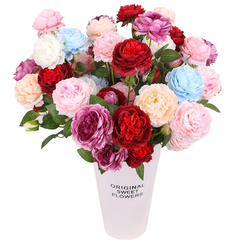 European Style 3 Heads of Peony and Rose Simulation Flower Pastoral Style Home Wedding Decoration Artificial Flower Silk Plant
European Style 3 Heads of Peony and Rose Simulation Flower Pastoral Style Home Wedding Decoration Artificial Flower Silk Plant