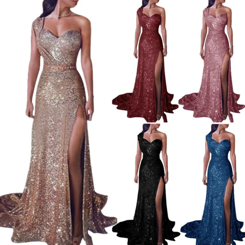 Evening Dress New Women's Sexy One-shoulder Sleeveless Evening Gown With Open Back
Evening Dress New Women's Sexy One-shoulder Sleeveless Evening Gown With Open Back
