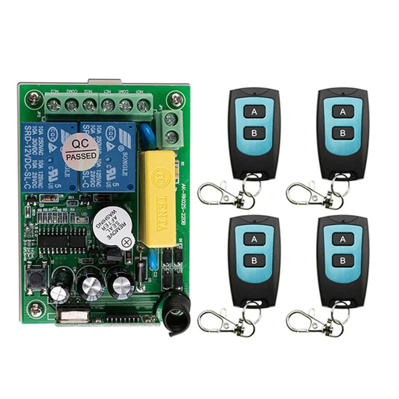 AC 220V 2 CH Channels 2CH RF Wireless Remote Control Switch Remote Control System receiver transmitter 1CH Relay 315/433 MHz
AC 220V 2 CH Channels 2CH RF Wireless Remote Control Switch Remote Control System receiver transmitter 1CH Relay 315/433 MHz