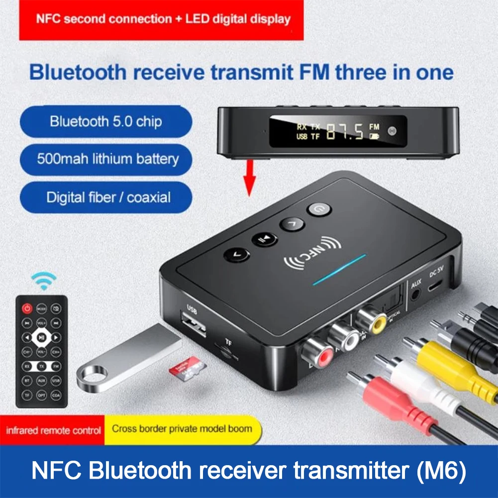 Bluetooth-compatible 5.0 Receiver Transmitter FM Stereo AUX 3.5mm Jack RCA Optical Handsfree Call NFC Bluetooth Audio Adapter TV
Bluetooth-compatible 5.0 Receiver Transmitter FM Stereo AUX 3.5mm Jack RCA Optical Handsfree Call NFC Bluetooth Audio Adapter TV