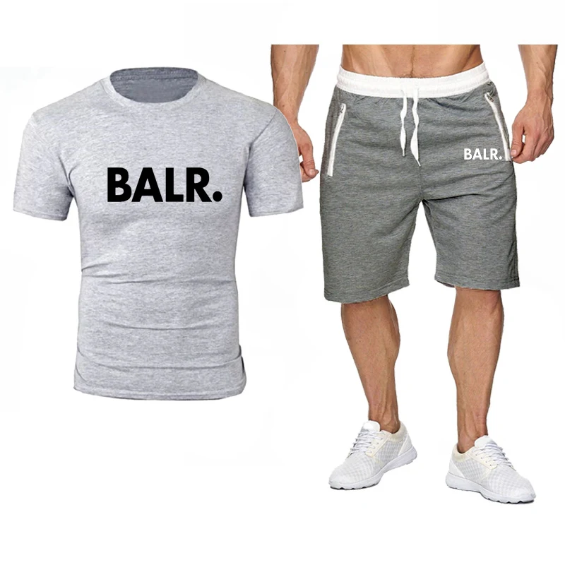 New popular new BALR letter printed cotton men's T-shirt + sports shorts suit high quality sports running
New popular new BALR letter printed cotton men's T-shirt + sports shorts suit high quality sports running