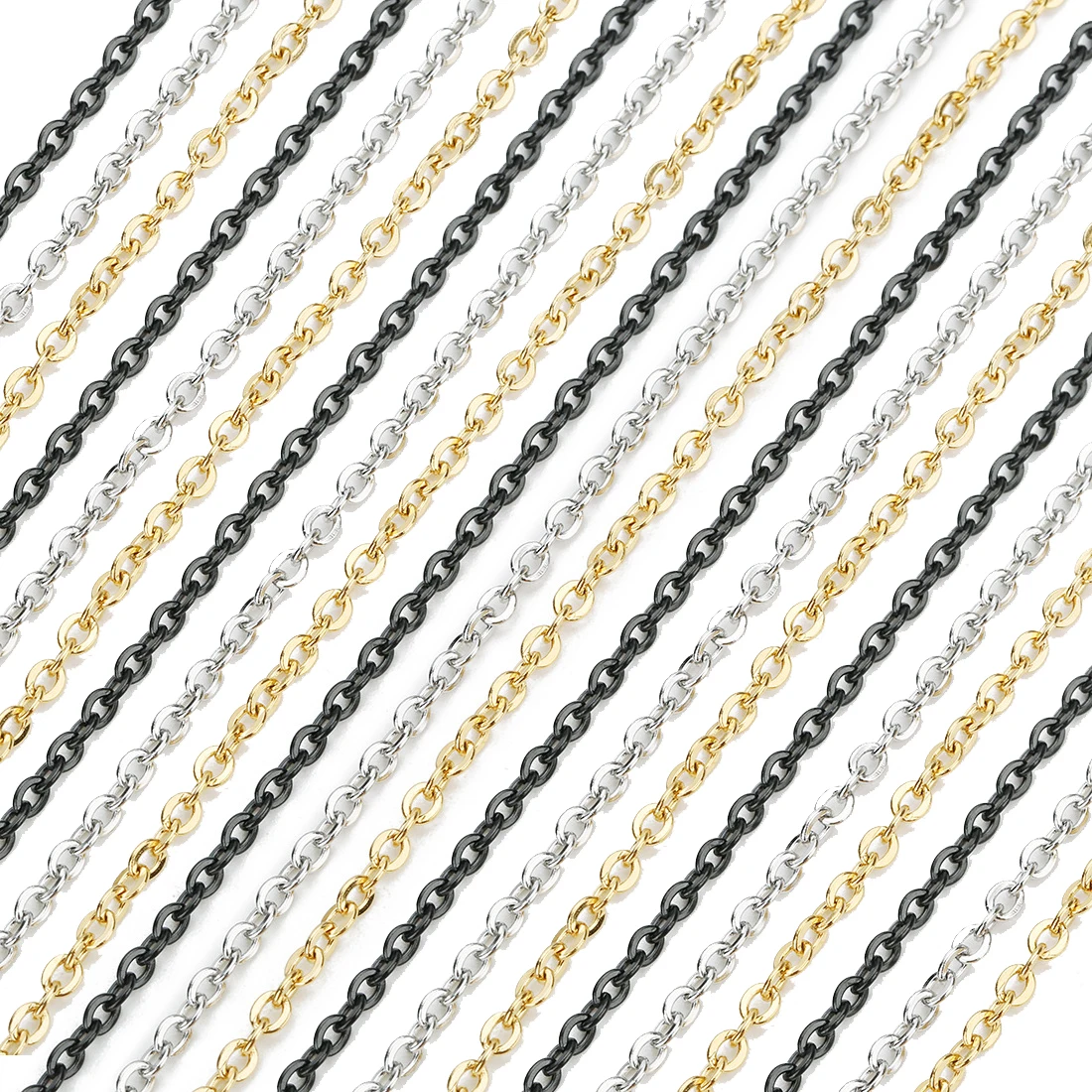 10Yards/roll Stainless Steel Gold Black Steel Cable Chains Bulk for Necklace Bracelet DIY Jewelry Making Fingdings Wholesale
10Yards/roll Stainless Steel Gold Black Steel Cable Chains Bulk for Necklace Bracelet DIY Jewelry Making Fingdings Wholesale
