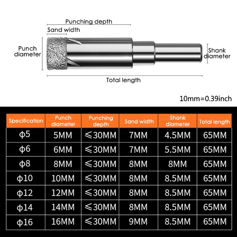 Hollow Core Drill Bit Set for Ceramic, Glass, Porcelain Tile Diamond Drilling Tools Drilling Machines for Making Holes X7XD
Hollow Core Drill Bit Set for Ceramic, Glass, Porcelain Tile Diamond Drilling Tools Drilling Machines for Making Holes X7XD