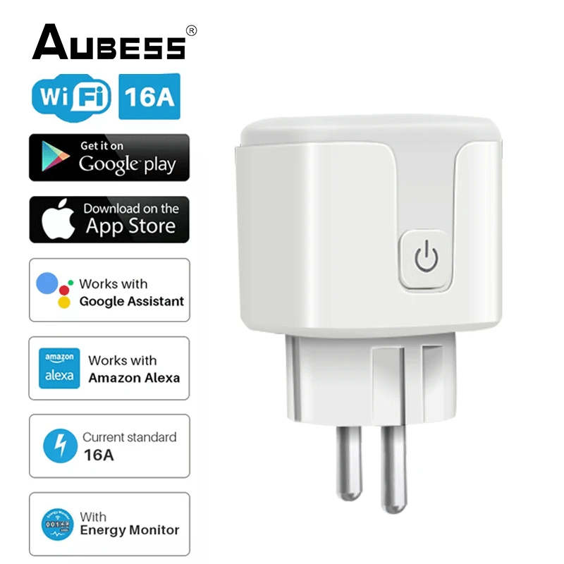 Smart Plug WiFi Socket EU 16A Power Monitor Timing Function Tuya SmartLife APP Control Works With Alexa Google Assistant Aubess
Smart Plug WiFi Socket EU 16A Power Monitor Timing Function Tuya SmartLife APP Control Works With Alexa Google Assistant Aubess