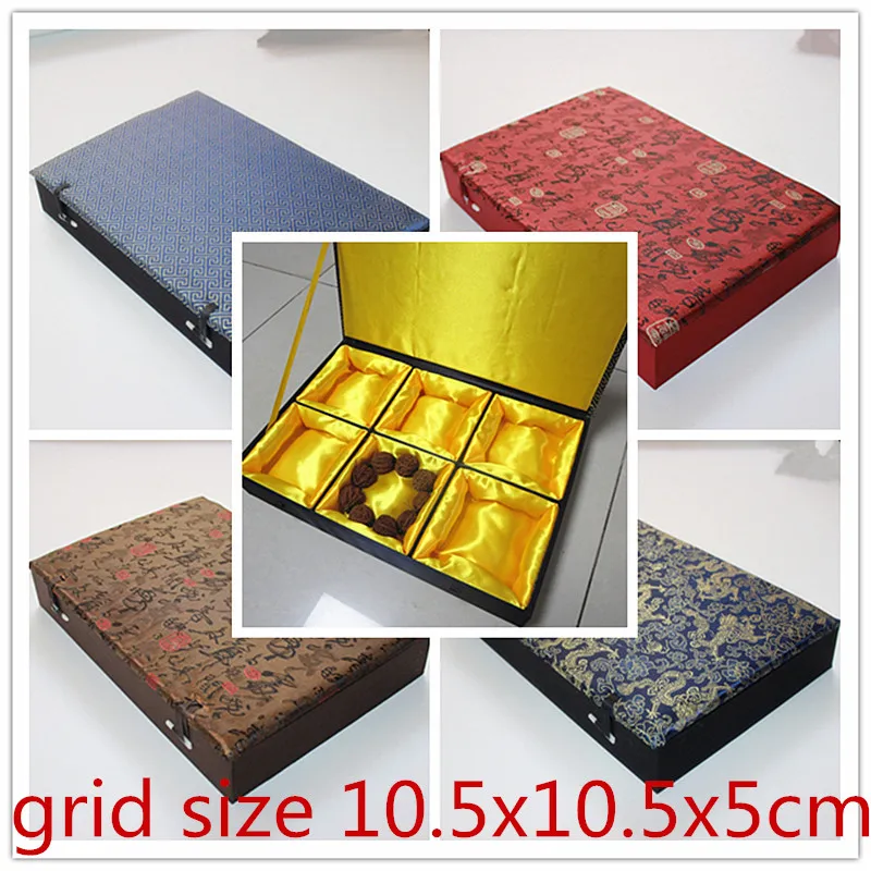 Cotton Filled Large 6 Slot Grid Watch Collection Box Wood Decortion Silk Brocade Crafts Stone Bracelet Jewelry Boxes for Storage
Cotton Filled Large 6 Slot Grid Watch Collection Box Wood Decortion Silk Brocade Crafts Stone Bracelet Jewelry Boxes for Storage