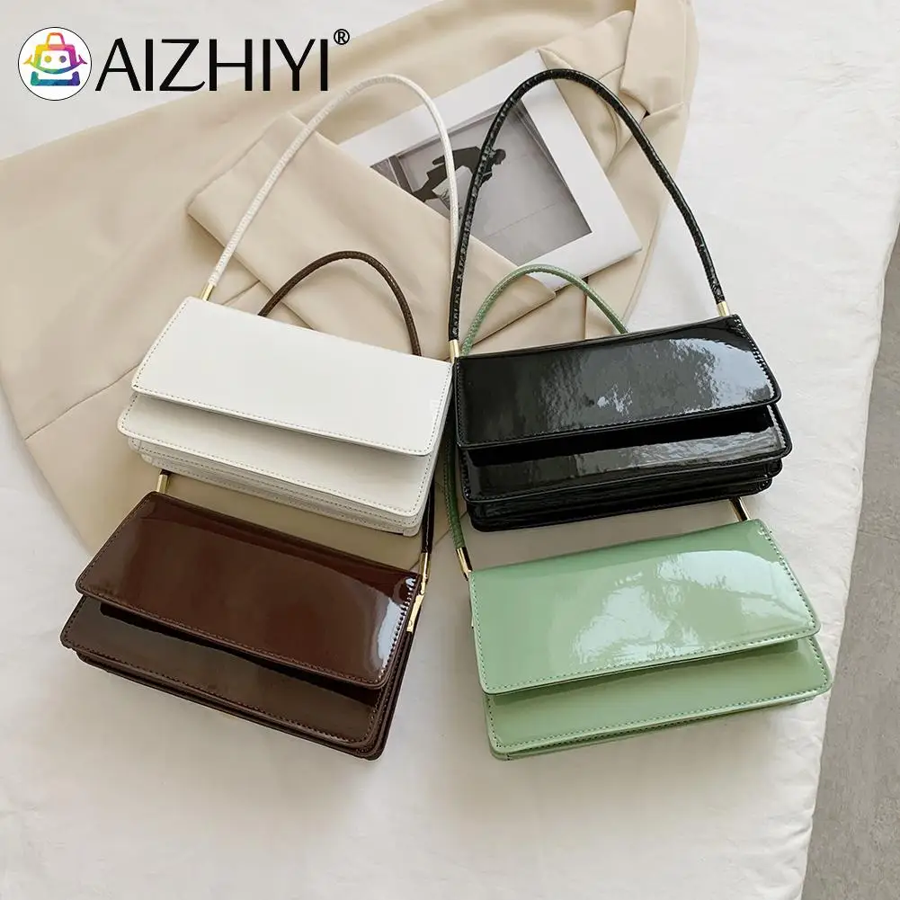 Fashion Women Patent PU Leather Solid Color Shoulder Underarm Bag Casual Ladies Small Flap Purse Handbags
Fashion Women Patent PU Leather Solid Color Shoulder Underarm Bag Casual Ladies Small Flap Purse Handbags