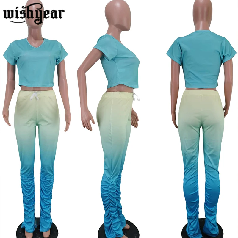 Gradient Women 2 Piece Sets Summer Fitness Tracksuits Crop Tops+ Stacked Pants Matching Sets Womens Sweatpants Suits S-XXL
Gradient Women 2 Piece Sets Summer Fitness Tracksuits Crop Tops+ Stacked Pants Matching Sets Womens Sweatpants Suits S-XXL
