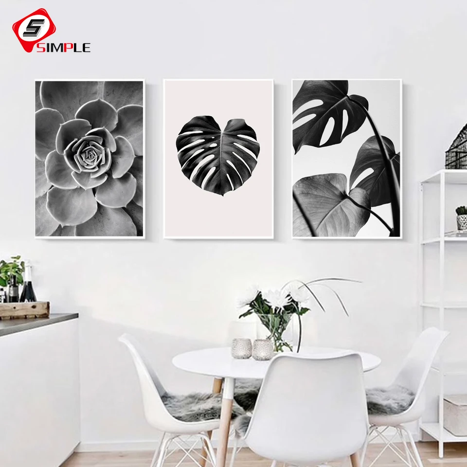 Black White Plant Monstera Leaves Posters Prints Minimalist Wall Art Canvas Painting Nordic Style Wall Pictures for Living Room 
Black White Plant Monstera Leaves Posters Prints Minimalist Wall Art Canvas Painting Nordic Style Wall Pictures for Living Room