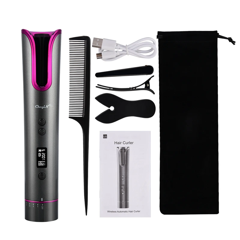 CkeyiN Air Curler USB Charging Automatic Hair Curler Auto Wireless Curler Hair Waver Tongs Iron Curling Wand with LCD Display
CkeyiN Air Curler USB Charging Automatic Hair Curler Auto Wireless Curler Hair Waver Tongs Iron Curling Wand with LCD Display