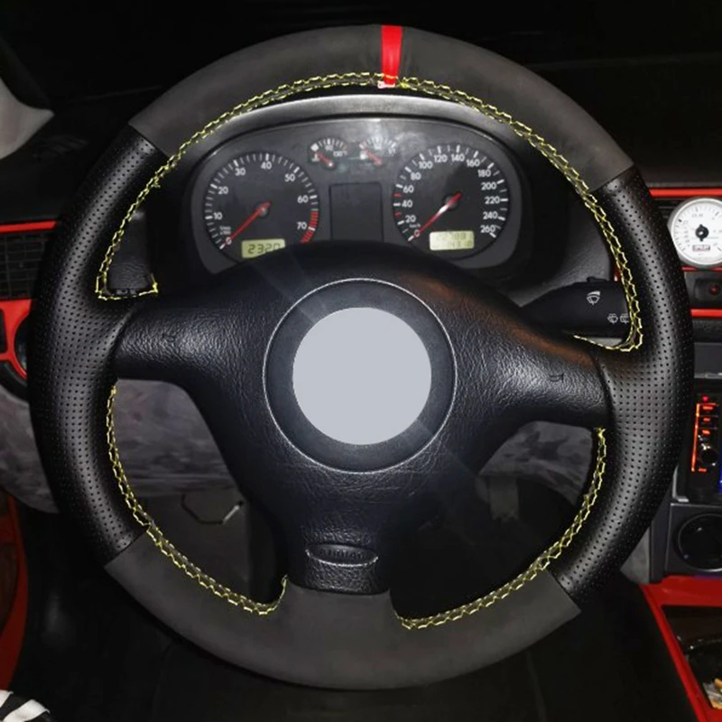 Black Suede Leather Car Steering Wheel Cover for Volkswagen VW Golf 4 Mk4 1998-2004 Passat B5 1996-2005 Polo 1999-2002 Seat Leon
Black Suede Leather Car Steering Wheel Cover for Volkswagen VW Golf 4 Mk4 1998-2004 Passat B5 1996-2005 Polo 1999-2002 Seat Leon