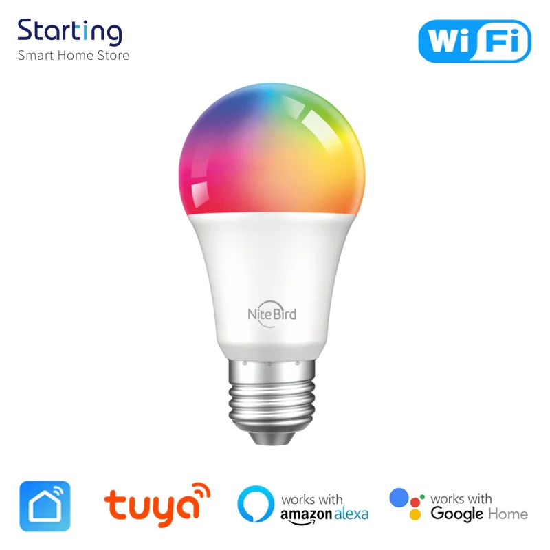 Tuya Smart Light Bulb NiteBird Dimmable RGB+W Color LED Lights Smart Life Control Smart Home Voice Works With Alexa Google Home
Tuya Smart Light Bulb NiteBird Dimmable RGB+W Color LED Lights Smart Life Control Smart Home Voice Works With Alexa Google Home