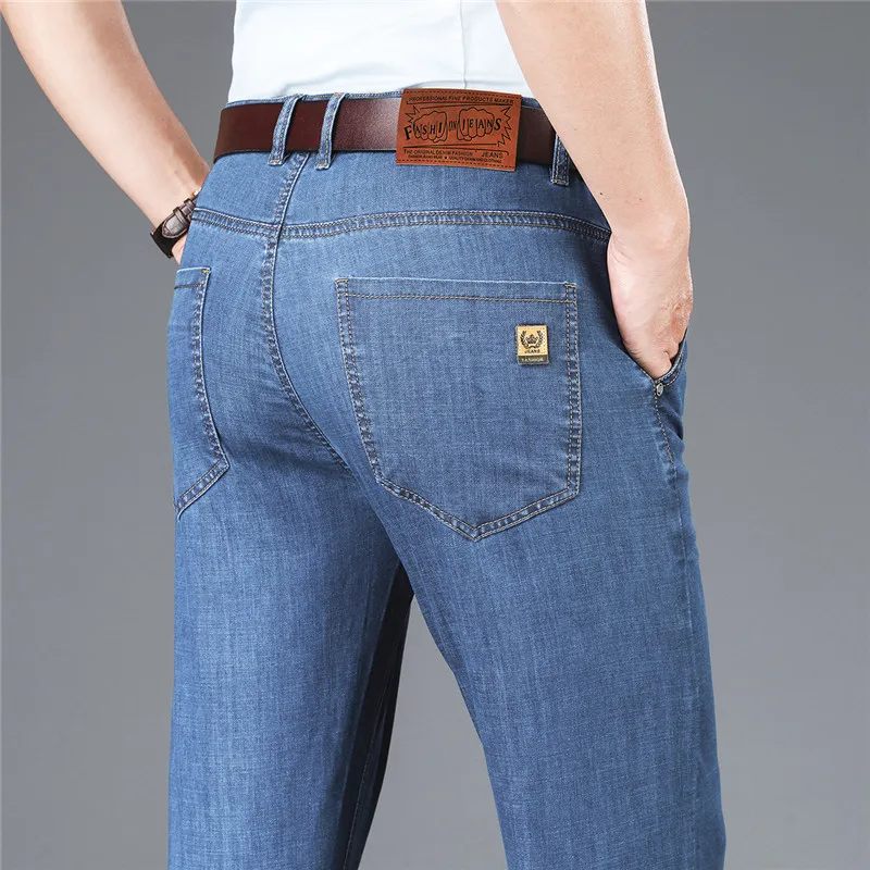 2021 Spring Summer Classic Elastic Business Casual Men's Straight Thin Denim Jeans High Quality Lstretch Lightweight Jeans
2021 Spring Summer Classic Elastic Business Casual Men's Straight Thin Denim Jeans High Quality Lstretch Lightweight Jeans