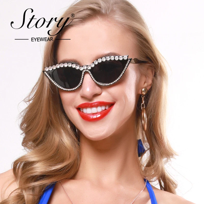 STORY Trendy Diamond Cat Eye Sunglasses Women 2021 Luxury Brand Design Fashion Rhinestone White Oversized Shades Female S97376D
STORY Trendy Diamond Cat Eye Sunglasses Women 2021 Luxury Brand Design Fashion Rhinestone White Oversized Shades Female S97376D