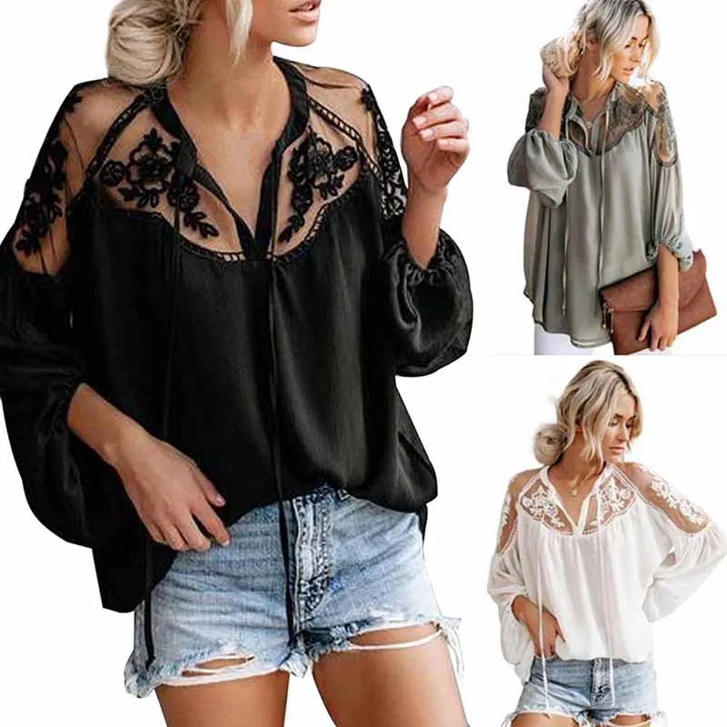 Plus Size Spring Women's y2k Sexy Lace Embroidery Tops Chiffon TopSolid Color Long Sleeve Loose Shirt Crew neck pullover shirts
Plus Size Spring Women's y2k Sexy Lace Embroidery Tops Chiffon TopSolid Color Long Sleeve Loose Shirt Crew neck pullover shirts