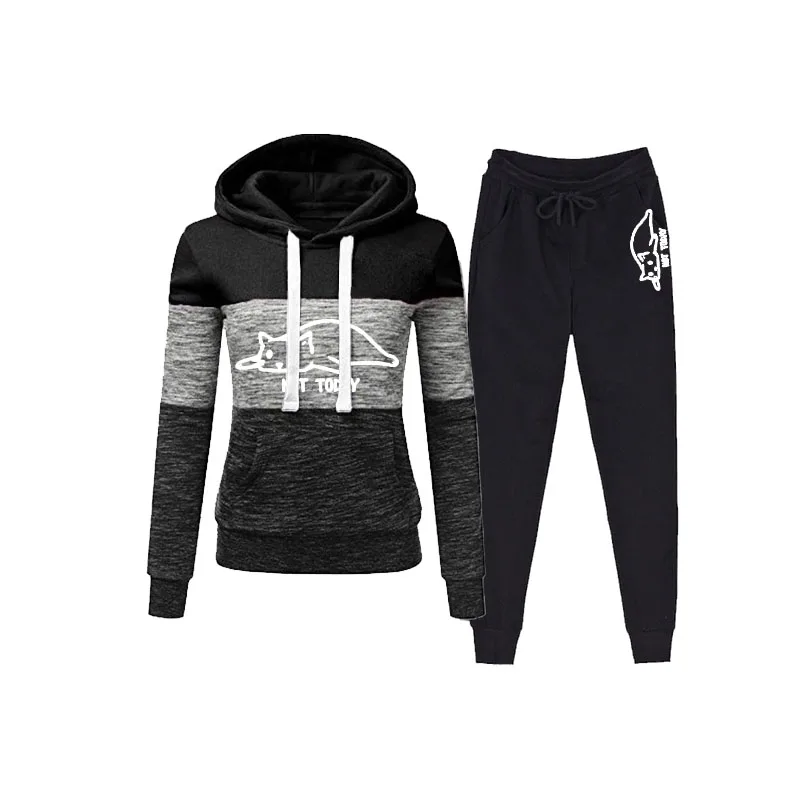 Fall/Winter 2021 Women's Three Color Block Hoodie Two-Piece Printed Casual Hoodie Set Women's Tracksuit Set Women Clothing
Fall/Winter 2021 Women's Three Color Block Hoodie Two-Piece Printed Casual Hoodie Set Women's Tracksuit Set Women Clothing