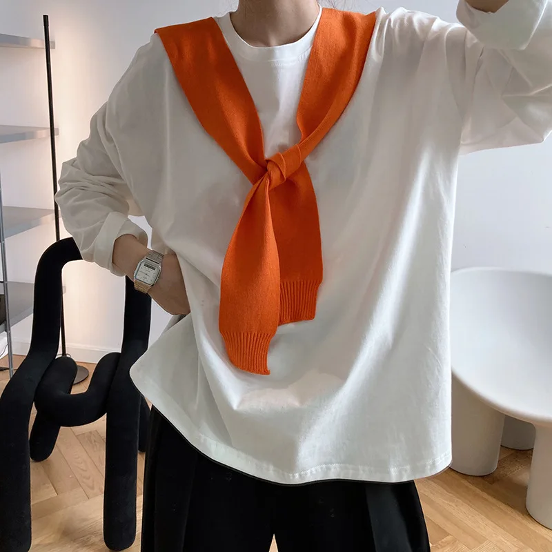 Spring New Long-sleeved T-shirt Loose Clothes Simple Ins Lazy Round Neck Pullover Split Top Female 238
Spring New Long-sleeved T-shirt Loose Clothes Simple Ins Lazy Round Neck Pullover Split Top Female 238