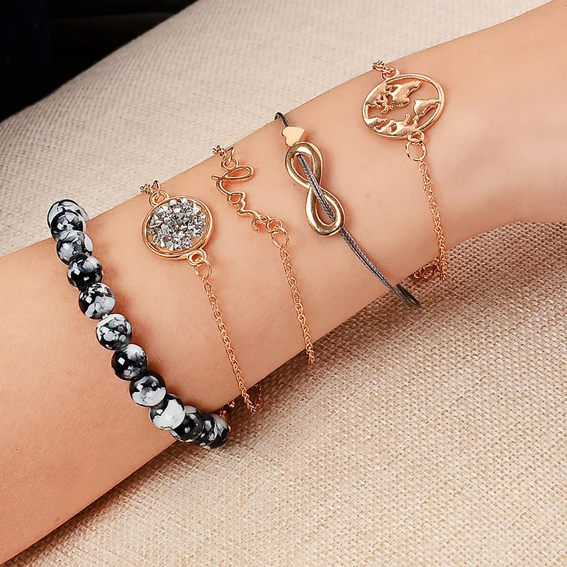 New style set bracelet Fashion map tortoise love eight-character beaded five-piece woven bracelet party souvenir gift
New style set bracelet Fashion map tortoise love eight-character beaded five-piece woven bracelet party souvenir gift