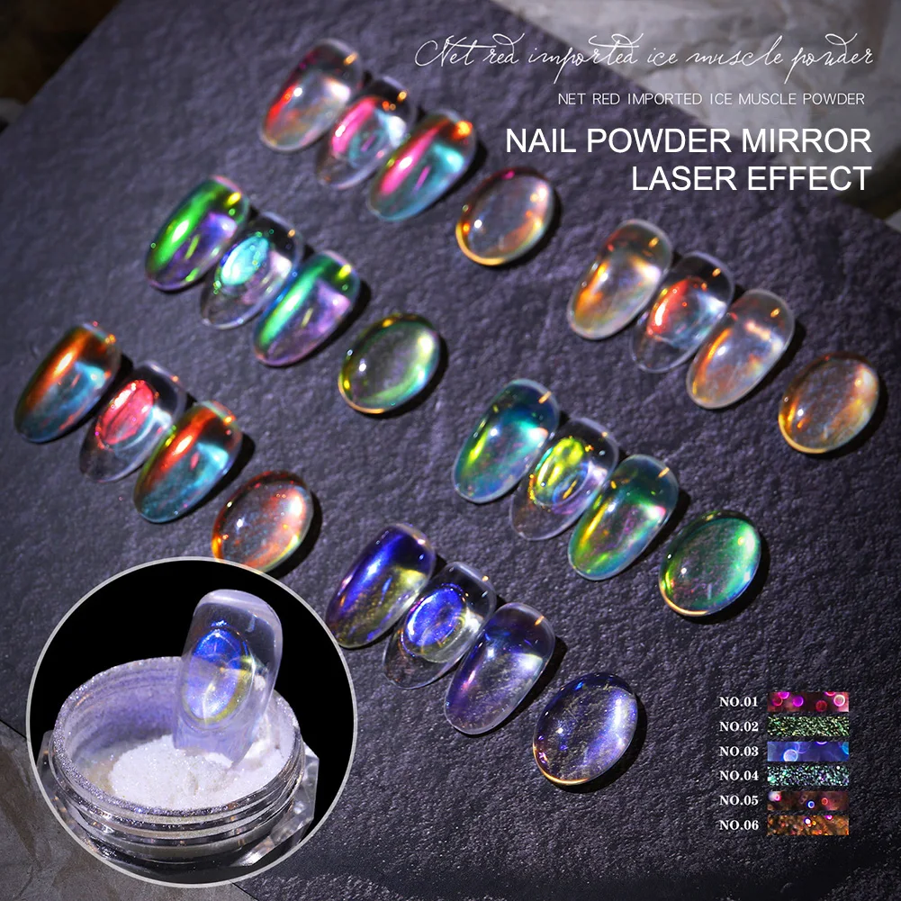 6 Colors Nail Powder Rainbow Mirror Laser Effect for Salon DIY Nail Art Gel Polish Manicure Decoration Tool
6 Colors Nail Powder Rainbow Mirror Laser Effect for Salon DIY Nail Art Gel Polish Manicure Decoration Tool