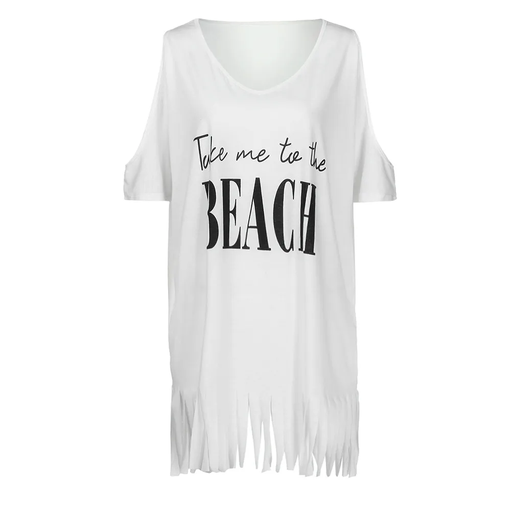 Summer Dress Womens Tassel Letters Print Baggy Swimwear Bikini Cover-ups Beach Dress Vestido De Mujer A40
Summer Dress Womens Tassel Letters Print Baggy Swimwear Bikini Cover-ups Beach Dress Vestido De Mujer A40