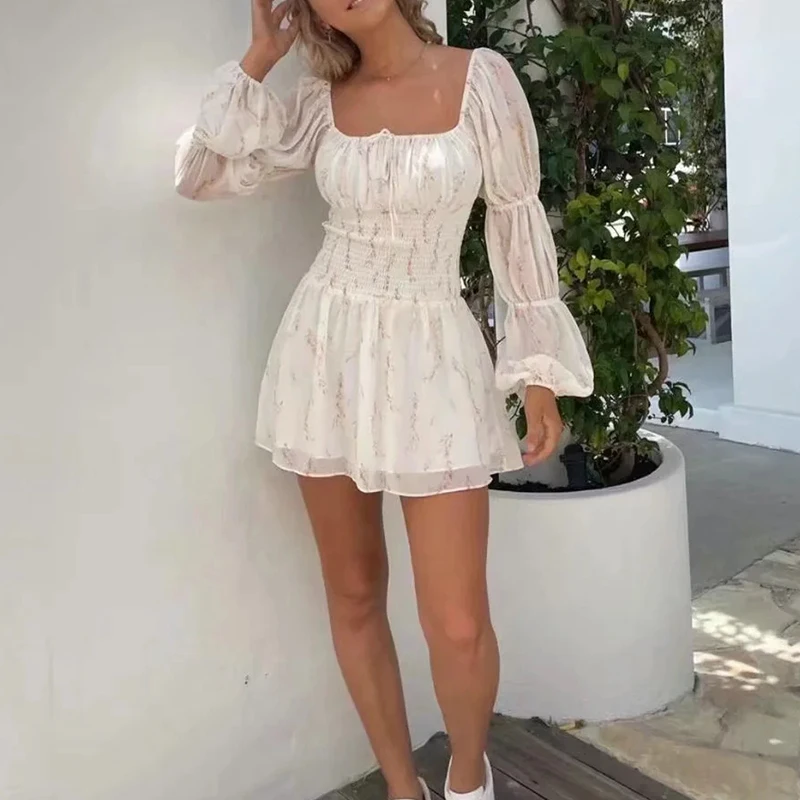 Summer Women's Dresses Lantern Sleeve Mini Dress Female Printed Elastic High Waist Vestido Sexy Club Party Beach Long Sleeve
Summer Women's Dresses Lantern Sleeve Mini Dress Female Printed Elastic High Waist Vestido Sexy Club Party Beach Long Sleeve