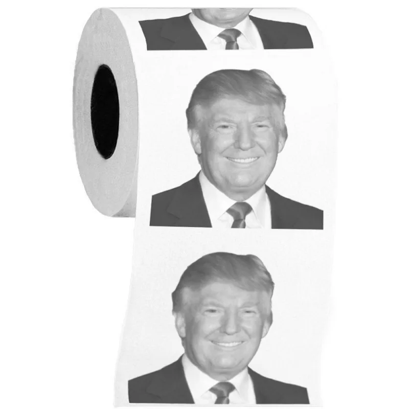 Двухслойная Трамп печать Забавный ролик от туалетной бумаги бумага Новинка
