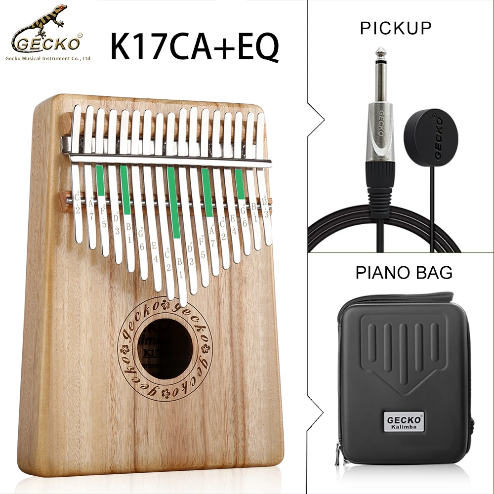 Gecko Kalimba игрушечное пианино 17 клавиш твердое камфоры дерева тела музыкальный