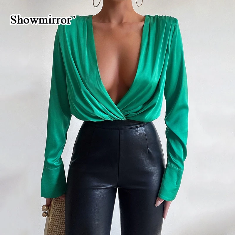 Showmirror Elegant Fashion Long Sleeve Ruched Plunge V Neck Womens Tops And Blouses Club Party Blouses Tees Solid Clothes
Showmirror Elegant Fashion Long Sleeve Ruched Plunge V Neck Womens Tops And Blouses Club Party Blouses Tees Solid Clothes