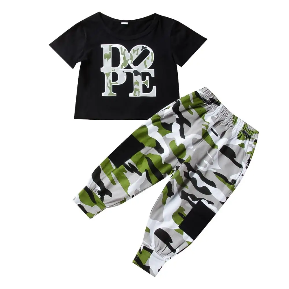 Kid Baby Boy Girl Clothes Set Letter Print Tee Black Top+Camouflage Long Sleeve Clothing Set Outfit
Kid Baby Boy Girl Clothes Set Letter Print Tee Black Top+Camouflage Long Sleeve Clothing Set Outfit