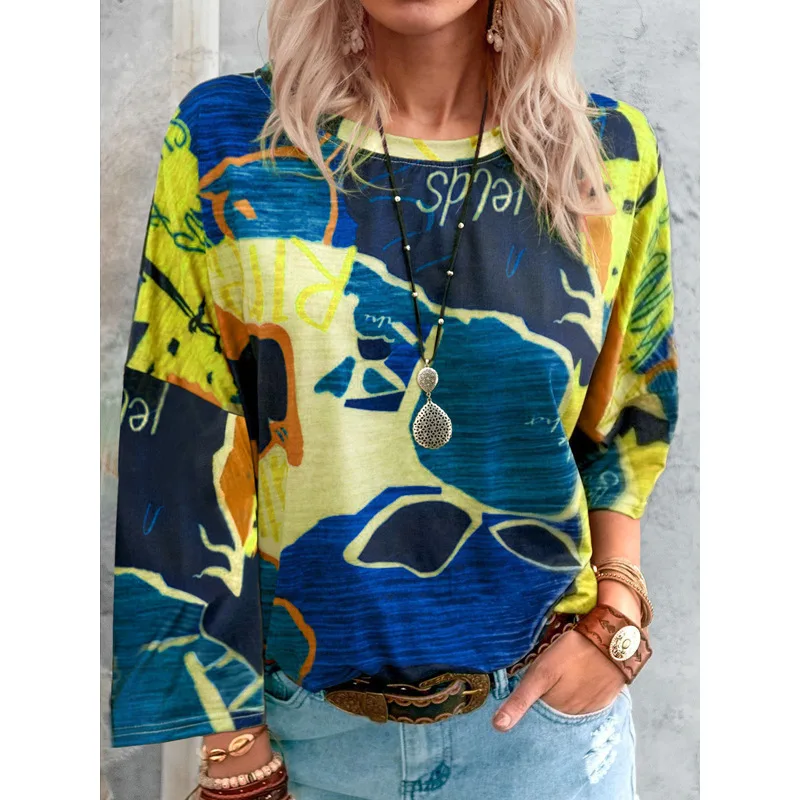Plus Size Women's Casual Loose Map Printing Long-Sleeved T-shirt Loose Top Blouse Tank Casual Fashion Tops Tees Female
Plus Size Women's Casual Loose Map Printing Long-Sleeved T-shirt Loose Top Blouse Tank Casual Fashion Tops Tees Female