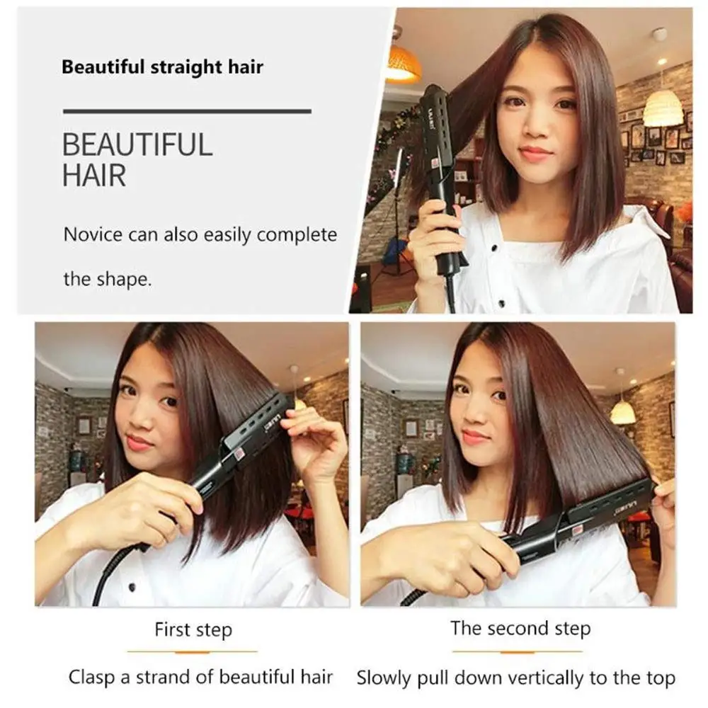 Steam Hair Straightener Ionic Professional Flat Iron Hair Straightening Iron Styling Tool Four-gear Ceramic Hair Staight Styler
Steam Hair Straightener Ionic Professional Flat Iron Hair Straightening Iron Styling Tool Four-gear Ceramic Hair Staight Styler