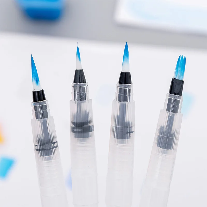 Ручка перьевая большой емкости с мягким наконечником и длинным стержнем, кисточка с плоским кончиком для хранения воды, кисть для рисования... 
Ручка перьевая большой емкости с мягким наконечником и длинным стержнем, кисточка с плоским кончиком для хранения воды, кисть для рисования...