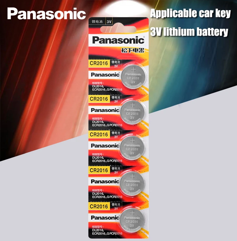 Panasonic 5 шт./лот 3V cr2016 Высокое качество литиевая батарея Кнопка батарейка часы