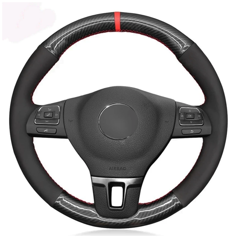 Car Steering Wheel Cover Hand-stitched Soft Black Suede Carbon Fiber For Volkswagen VW Tiguan Lavida Passat B7 Jetta Mk6 MK5
Car Steering Wheel Cover Hand-stitched Soft Black Suede Carbon Fiber For Volkswagen VW Tiguan Lavida Passat B7 Jetta Mk6 MK5