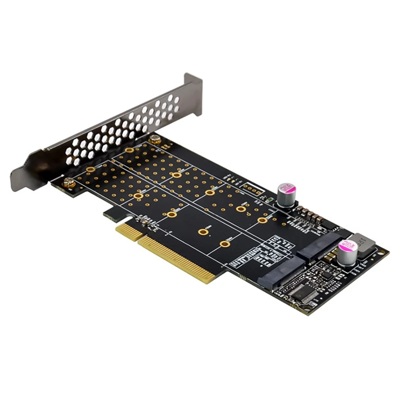 PCI-E X8 двухканальная M.2 NVMe SSD Улучшенная Плата расширения M.2 M интерфейс карта адаптера твердотельного накопителя 
PCI-E X8 двухканальная M.2 NVMe SSD Улучшенная Плата расширения M.2 M интерфейс карта адаптера твердотельного накопителя