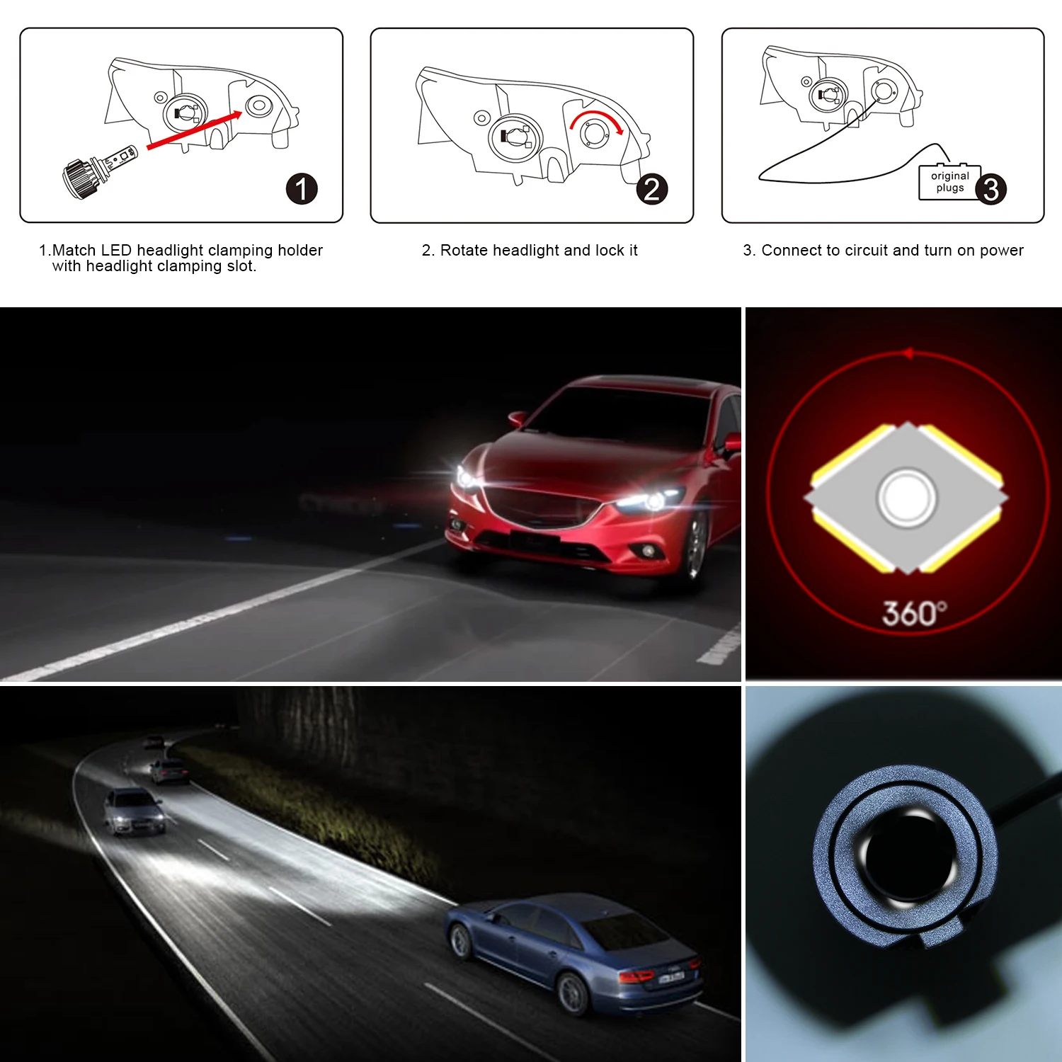 2x 4-Side H7 LED Headlight Kits Hi/Lo Beam Bulbs 2400W 360000LM 6500K White LED Headlight Fog Light Bulbs COB Light
2x 4-Side H7 LED Headlight Kits Hi/Lo Beam Bulbs 2400W 360000LM 6500K White LED Headlight Fog Light Bulbs COB Light