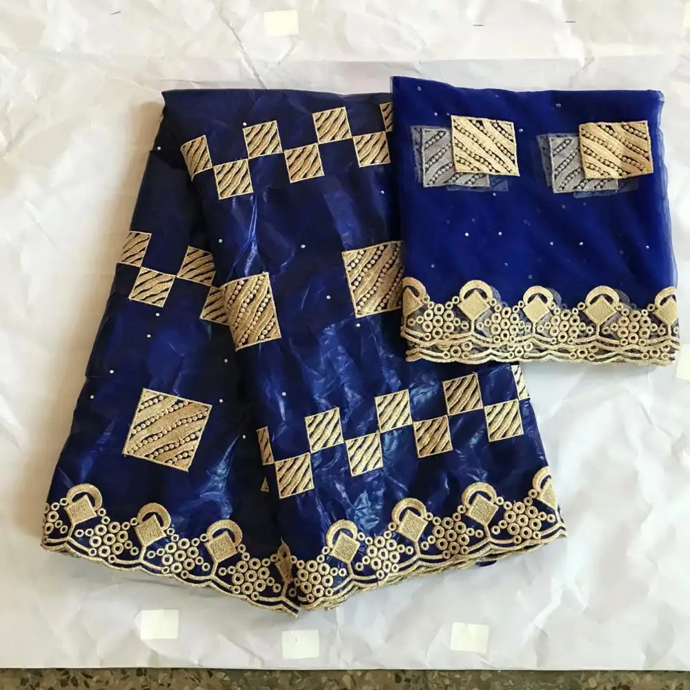 African style Brocade Fabric bazin lace with scarf embroidery lace 5 yards and scarf 2 yards decorated with rhinestone BK 105
African style Brocade Fabric bazin lace with scarf embroidery lace 5 yards and scarf 2 yards decorated with rhinestone BK 105