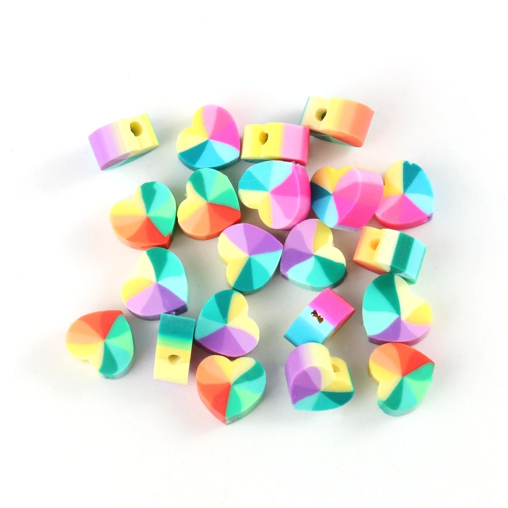 50pcs Mixed Polymer Clay Colorful Love Heart Bohemian Soft Pottery Loose Spacer Beads for Jewelry Making Diy Bracelet Necklace 
50pcs Mixed Polymer Clay Colorful Love Heart Bohemian Soft Pottery Loose Spacer Beads for Jewelry Making Diy Bracelet Necklace