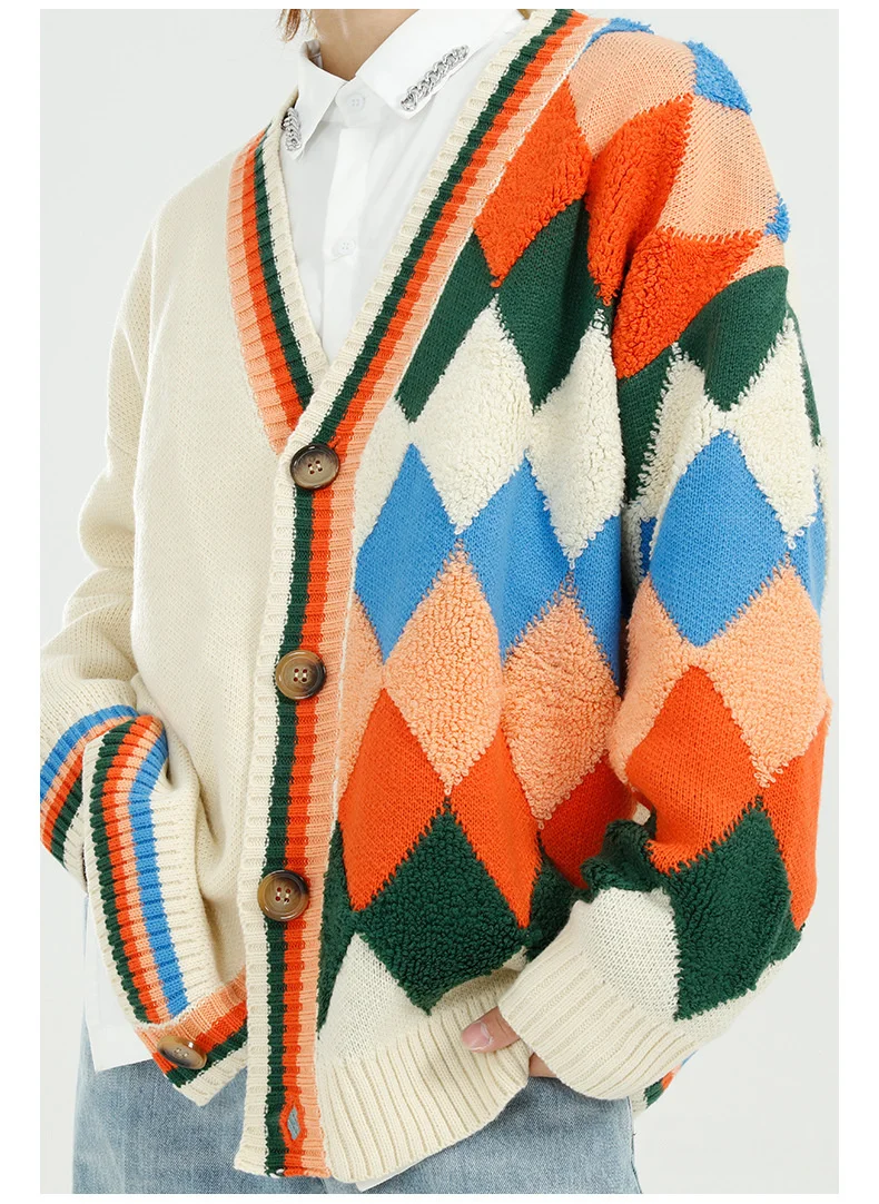 Han edition v-neck Sweater coat the new listing Fashion 2021 man teenagers grid loose couple cardigan sweater male trend
Han edition v-neck Sweater coat the new listing Fashion 2021 man teenagers grid loose couple cardigan sweater male trend