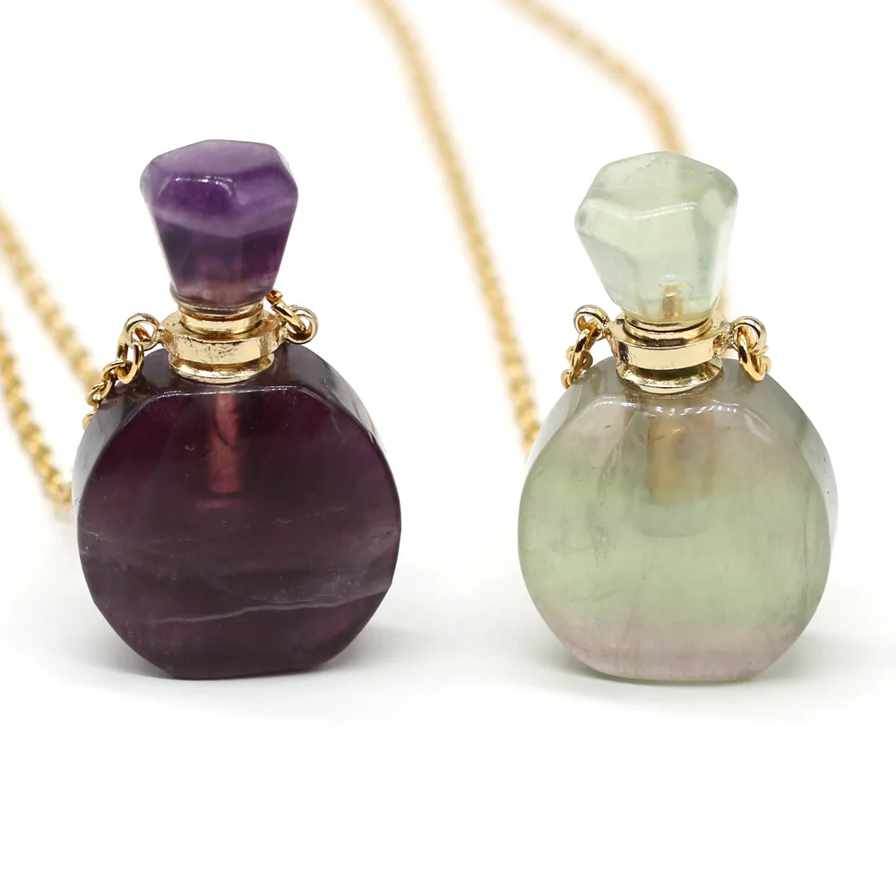 Natural Amethysts Fluorites Pendant Necklace Fashion Perfume Bottle Pendant Necklace for Women Jewelry Gift Size 20x35mm
Natural Amethysts Fluorites Pendant Necklace Fashion Perfume Bottle Pendant Necklace for Women Jewelry Gift Size 20x35mm